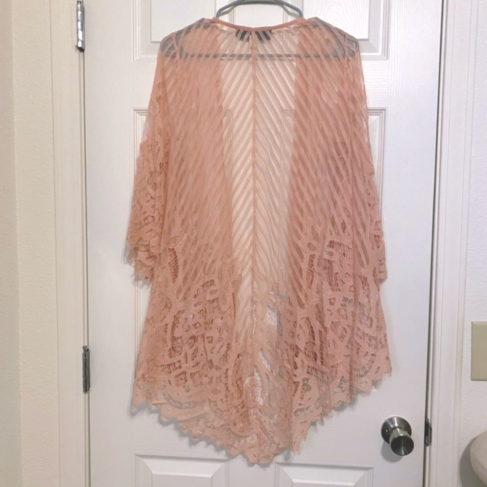 Francesca’s Blue Rain Lace Kimono